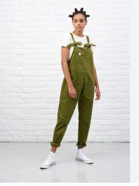 Lucy & Yak Olive Corduroy Dungarees - oversized